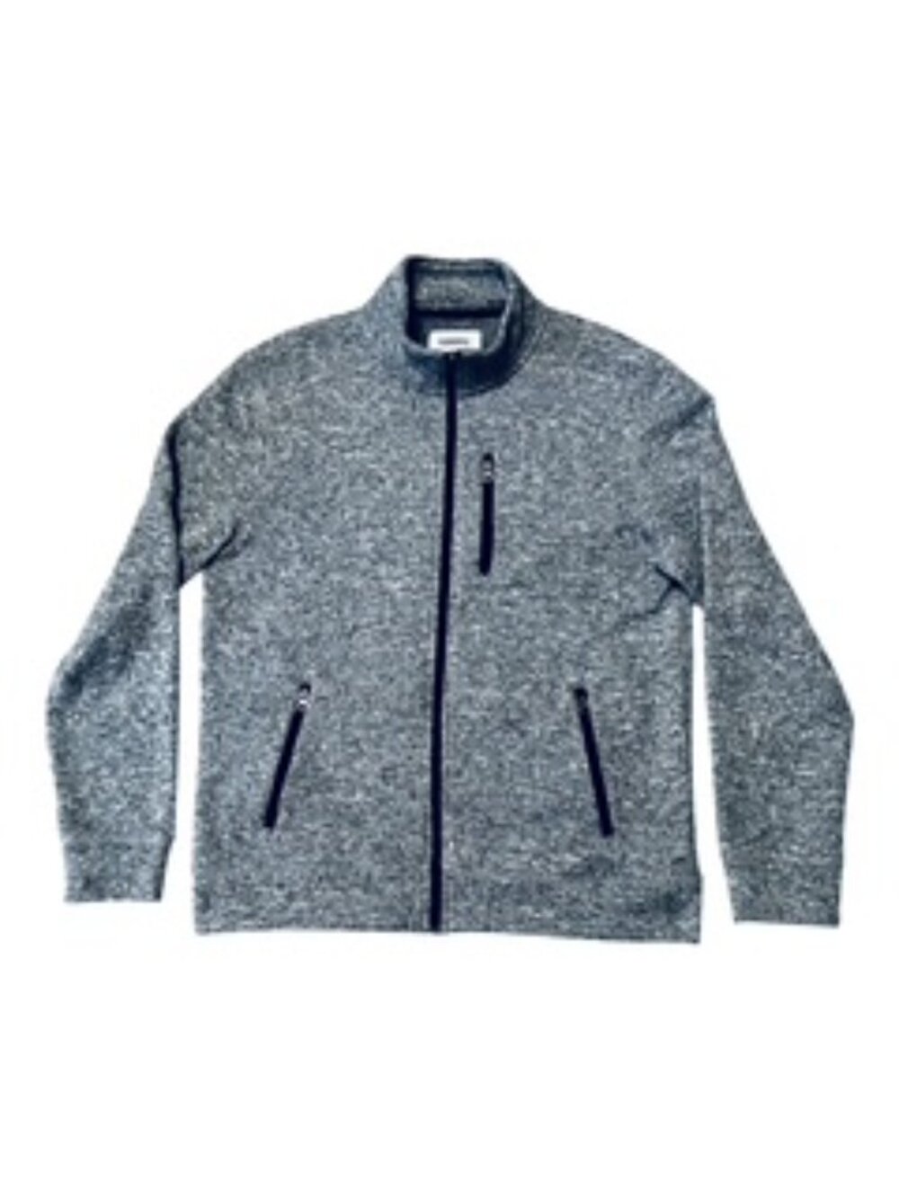 Women's Long Sleeve Full Zip Sweater 3 Zip Pockets Grey Sonoma Sz L